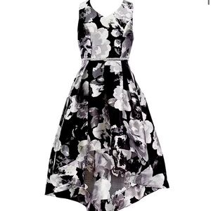 Speechless kids black, gray and white floral dress
